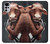 W1271 Crazy Cow Hard Case and Leather Flip Case For Motorola Moto G22