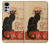 W2739 Chat Noir Black Cat Vintage Hard Case and Leather Flip Case For Motorola Moto G22