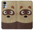 W2825 Cute Cartoon Raccoon Hard Case and Leather Flip Case For Motorola Moto G22