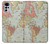 W3418 Vintage World Map Hard Case and Leather Flip Case For Motorola Moto G22