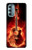 W0415 Fire Guitar Burn Hard Case and Leather Flip Case For Motorola Moto G Stylus 5G (2022)