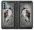 W0855 Eagle Metal Hard Case and Leather Flip Case For Motorola Moto G Stylus 5G (2022)