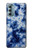 W3439 Fabric Indigo Tie Dye Hard Case and Leather Flip Case For Motorola Moto G Stylus 5G (2022)