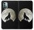 W1981 Wolf Howling at The Moon Hard Case and Leather Flip Case For Nokia G11, G21