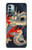 W2073 Japan Dragon Art Hard Case and Leather Flip Case For Nokia G11, G21