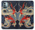 W2073 Japan Dragon Art Hard Case and Leather Flip Case For Nokia G11, G21