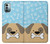 W2669 Cute Dog Paws Bones Cartoon Hard Case and Leather Flip Case For Nokia G11, G21