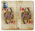 W2833 Poker Card Queen Hearts Hard Case and Leather Flip Case For Nokia G11, G21