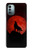 W2955 Wolf Howling Red Moon Hard Case and Leather Flip Case For Nokia G11, G21