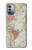 W3418 Vintage World Map Hard Case and Leather Flip Case For Nokia G11, G21