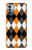 W3421 Black Orange White Argyle Plaid Hard Case and Leather Flip Case For Nokia G11, G21