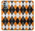 W3421 Black Orange White Argyle Plaid Hard Case and Leather Flip Case For Nokia G11, G21