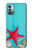 W3428 Aqua Wood Starfish Shell Hard Case and Leather Flip Case For Nokia G11, G21