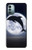 W3510 Dolphin Moon Night Hard Case and Leather Flip Case For Nokia G11, G21