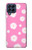 W3500 Pink Floral Pattern Hard Case and Leather Flip Case For Samsung Galaxy M53