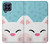 W3542 Cute Cat Cartoon Hard Case and Leather Flip Case For Samsung Galaxy M53