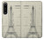 W3474 Eiffel Architectural Drawing Hard Case and Leather Flip Case For Sony Xperia 1 IV