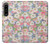 W3688 Floral Flower Art Pattern Hard Case and Leather Flip Case For Sony Xperia 1 IV