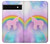W3070 Rainbow Unicorn Pastel Sky Hard Case and Leather Flip Case For Google Pixel 6a