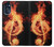 W0493 Music Note Burn Hard Case and Leather Flip Case For Motorola Moto G (2022)