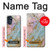 W3717 Rose Gold Blue Pastel Marble Graphic Printed Hard Case and Leather Flip Case For Motorola Moto G (2022)