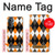 W3421 Black Orange White Argyle Plaid Hard Case and Leather Flip Case For OnePlus Nord N20 5G