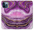 W3896 Purple Marble Gold Streaks Hard Case and Leather Flip Case For iPhone 12 Pro Max