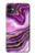 W3896 Purple Marble Gold Streaks Hard Case and Leather Flip Case For iPhone 11