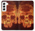 W3881 Fire Skull Hard Case and Leather Flip Case For Samsung Galaxy S22