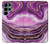 W3896 Purple Marble Gold Streaks Hard Case and Leather Flip Case For Samsung Galaxy S22 Ultra