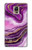 W3896 Purple Marble Gold Streaks Hard Case and Leather Flip Case For Samsung Galaxy Note 4