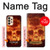 W3881 Fire Skull Hard Case and Leather Flip Case For Samsung Galaxy A33 5G