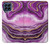 W3896 Purple Marble Gold Streaks Hard Case and Leather Flip Case For Samsung Galaxy M53