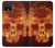 W3881 Fire Skull Hard Case and Leather Flip Case For Google Pixel 4 XL