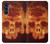 W3881 Fire Skull Hard Case and Leather Flip Case For Motorola Moto G200 5G