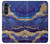 W3906 Navy Blue Purple Marble Hard Case and Leather Flip Case For Motorola Moto G200 5G