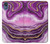 W3896 Purple Marble Gold Streaks Hard Case and Leather Flip Case For Motorola Moto E6, Moto E (6th Gen)