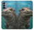 W3871 Cute Baby Hippo Hippopotamus Hard Case and Leather Flip Case For OnePlus Nord N200 5G