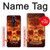 W3881 Fire Skull Hard Case and Leather Flip Case For Sony Xperia Pro-I