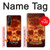 W3881 Fire Skull Hard Case and Leather Flip Case For Sony Xperia 1 II