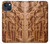 W1307 Fish Wood Carving Graphic Printed Hard Case and Leather Flip Case For iPhone 14