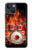 W1431 Skull Drum Fire Rock Hard Case and Leather Flip Case For iPhone 14