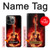 W0415 Fire Guitar Burn Hard Case and Leather Flip Case For iPhone 14 Pro