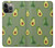 W3285 Avocado Fruit Pattern Hard Case and Leather Flip Case For iPhone 14 Pro
