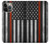 W3472 Firefighter Thin Red Line Flag Hard Case and Leather Flip Case For iPhone 14 Pro