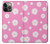 W3500 Pink Floral Pattern Hard Case and Leather Flip Case For iPhone 14 Pro