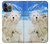 W3794 Arctic Polar Bear and Seal Paint Hard Case and Leather Flip Case For iPhone 14 Pro