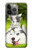 W3795 Kitten Cat Playful Siberian Husky Dog Paint Hard Case and Leather Flip Case For iPhone 14 Pro