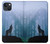 W0935 Wolf Howling in Forest Hard Case and Leather Flip Case For iPhone 14 Plus