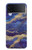 W3906 Navy Blue Purple Marble Hard Case For Samsung Galaxy Z Flip 4
